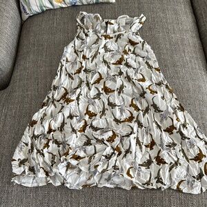 H&M White and Brown alligator Patterned Dress